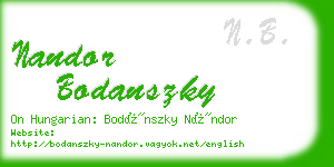 nandor bodanszky business card